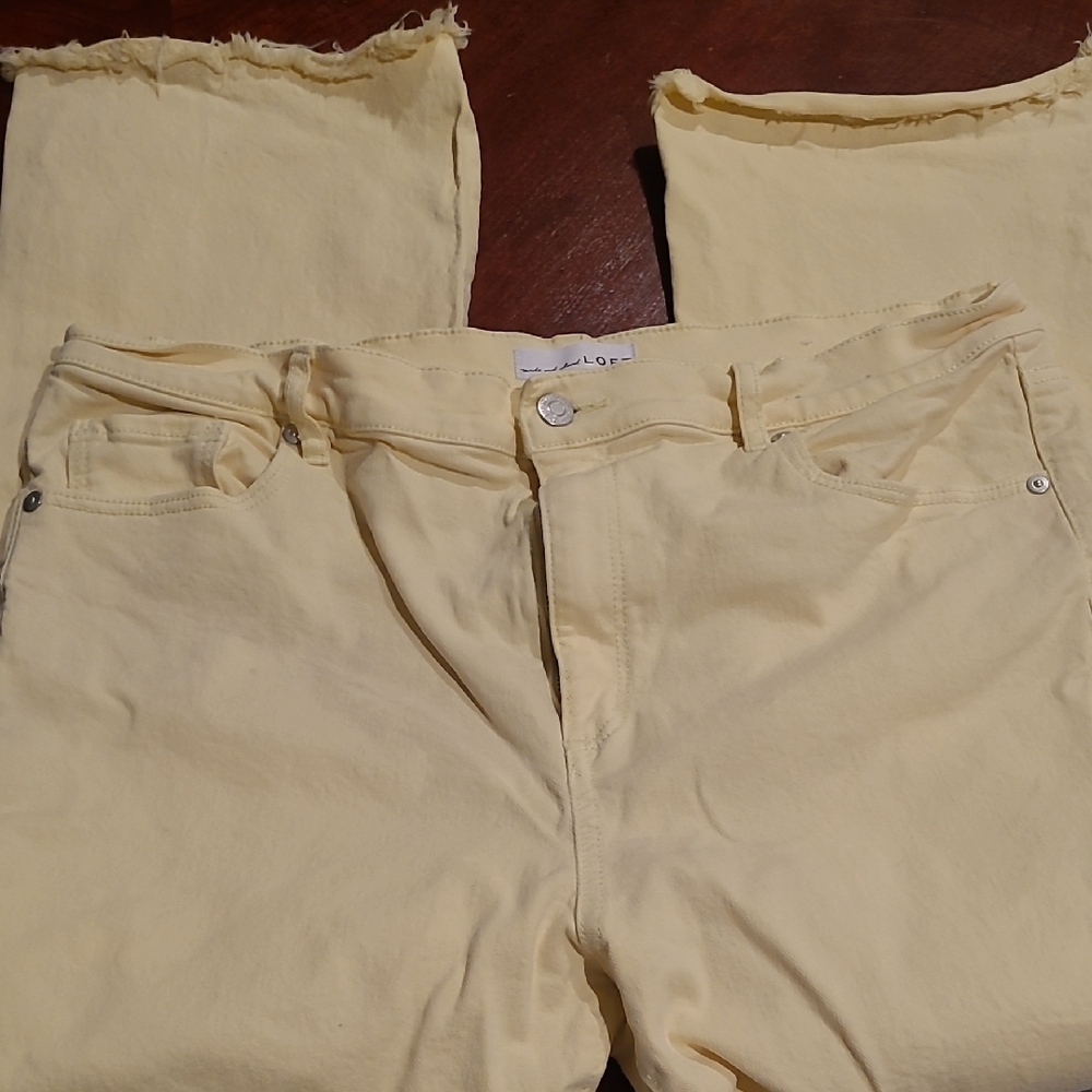 Women's Yellow Jeans Loft Frayed Leg Cuff